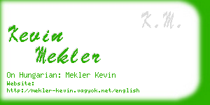 kevin mekler business card